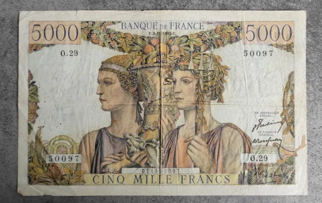 France Billet de 5000 Francs terre et mer du 03/11/1949 O.29
