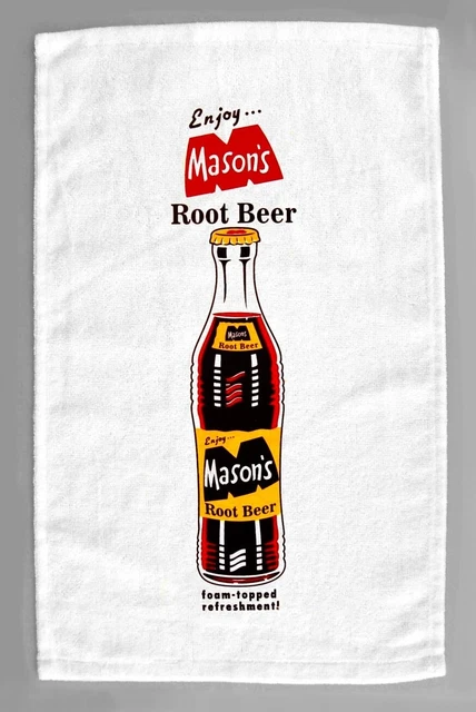 Mason's Root Beer Bottle 'A' Soda Microfiber Hand Towel Citrus Cola