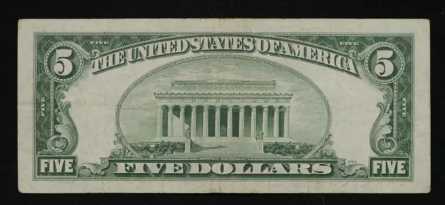 1934 Five Dollar Silver Certificate $5 Bill Blue Seal Note Hand Picked Vg/Fine 2