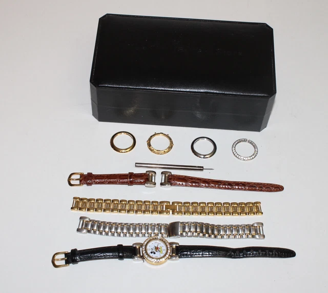 Set Orologio Al Quarzo Topolino The Disney Store con Lunette e Cinturini Intercambiabili