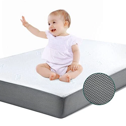 Memory Foam Mattress for Baby & Toddler, Dual Sided, Crib Cloud-Tencel