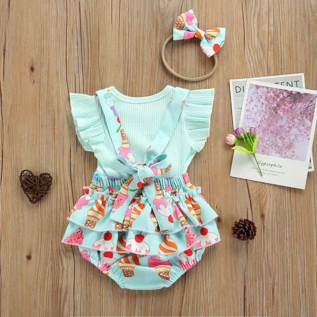 Set 3 pz abiti estivi per bambine infantili pantaloni bavaglino arcobaleno pantaloncini