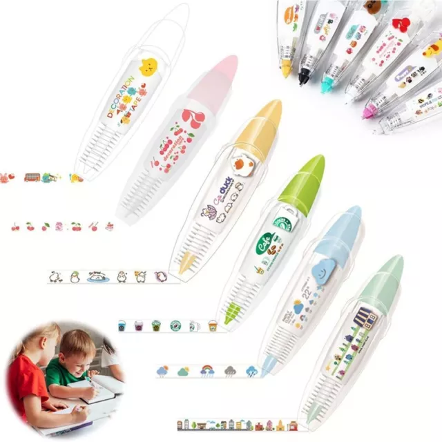 DIY Cartoon Press Type Decorative Pen, Ally- Tape Pen, Cute Animals9613