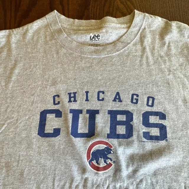 Vintage Lee Sport Chicago Cubs Shirt 2007 Gray 2XL Upcycled