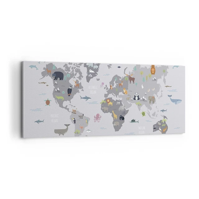 Quadro Su Tela Astratto Blu Pesci E Mondo Sottomarino – 50x100 Cm Senza Cornice, Stampa Giclée Antisfoglia Per Soggiorno, Camera E Ufficio
