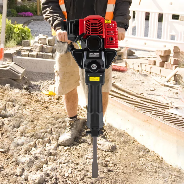 1900W 2 Stroke Gas-Powered Demolition Jack Hammer Concrete Breaker Punch Drill