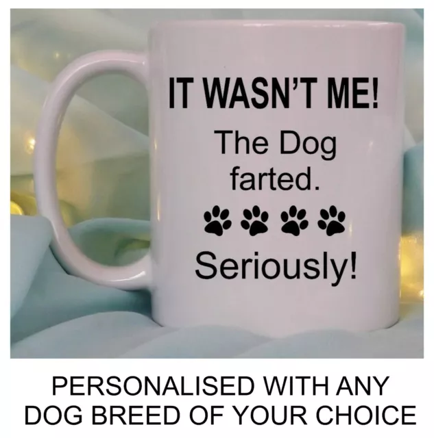 Personalised Funny Fart Mug, The Dog Farted, Mothers Day Pet Gift, Dad Birthday