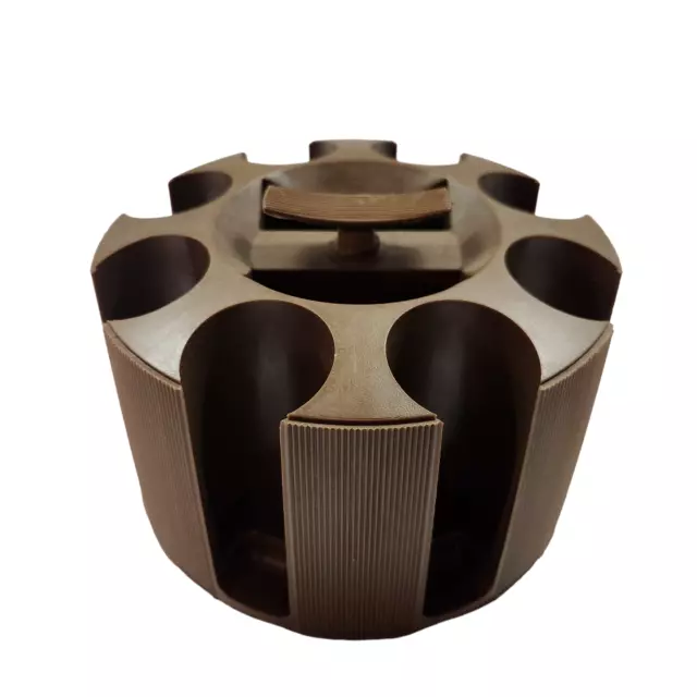 Brown Plastic Poker Chip Caddy Carousel Storage Holder