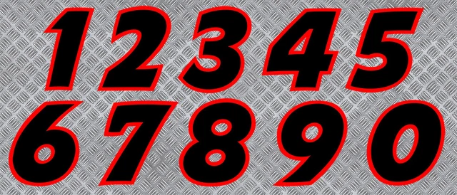 Sticker Number Race for Moto Cross  7 , Black 21 CM