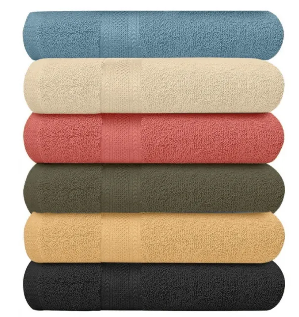 6 PIECES BATH TOWELS SET Large Size 27”x54” 100% Cotton, 6 PIECES PER PACK