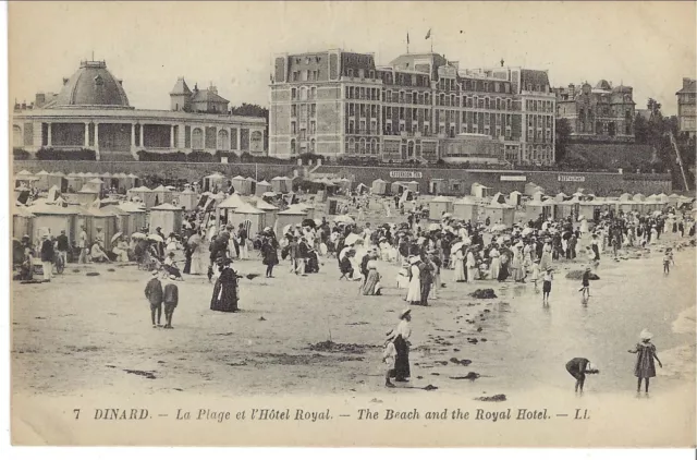 Vintage The Beach And Royal Hotel Postcard Dinard France ~Pb046