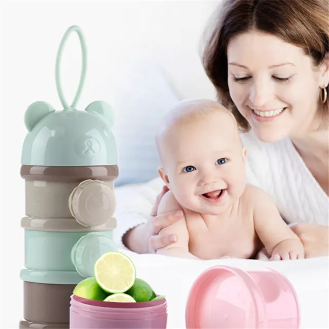 4-Layers Milk Powder Dispenser Holder Formula Container Baby Food Feeding Box