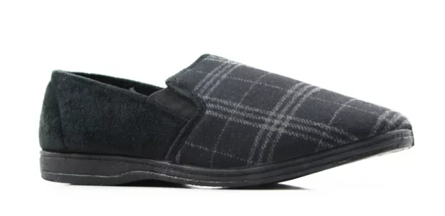 New Mens Grosby Fabio Comfortable Black Slippers Moccasins Warm Shoes