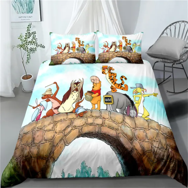 Winnie the Pooh Doona Duvet Quilt Cover Set Single Double Queen King Size Bed