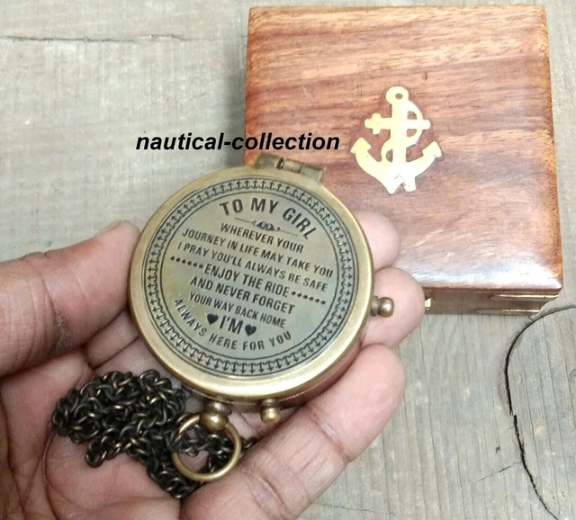 Brass Compass To My Girl Compass Best For Gift To Daughter Nautical Engraved Gif
