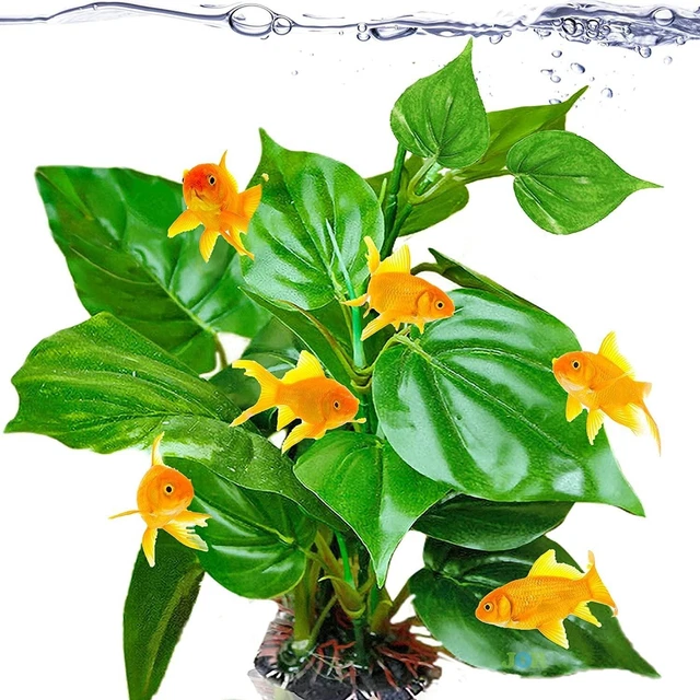 Aquarium Decoration Plastic Leaf Plant Fish Tank Décor Realistic Fake Plants 1Pc
