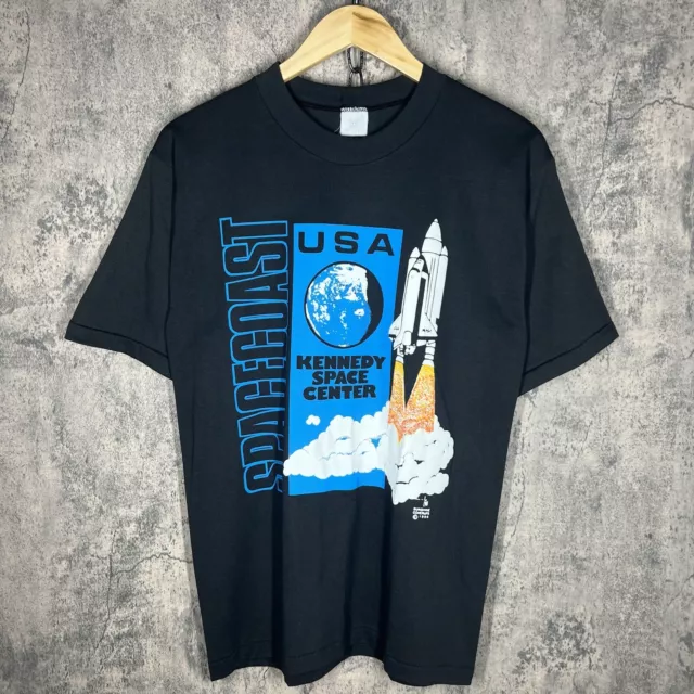 VINTAGE USA KENNEDY Space Center Spacecoast T-Shirt NASA Black $19.99 ...