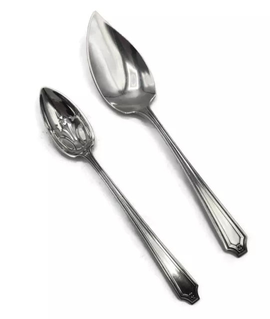 Whiting "King Albert" Sterling Silver Jelly Server and Olive Spoon No Mono