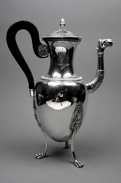 Kaffeekanne (Tripode), 950er Silber, 1819-1838, Paris, Nicolas Auguste Frankson