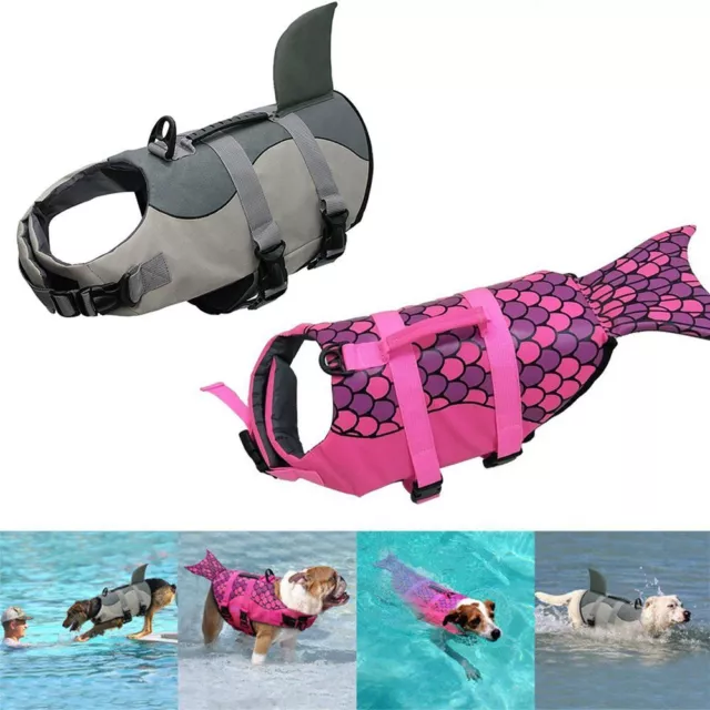 Abrigo salvavidas para cachorro de surf para perro ropa de seguridad para mascotas sirena tiburón