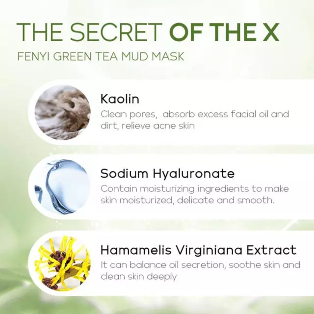 Fango tè verde controllo olio detergente profondo idratante nuovo T1H rimozione pelle T7U5