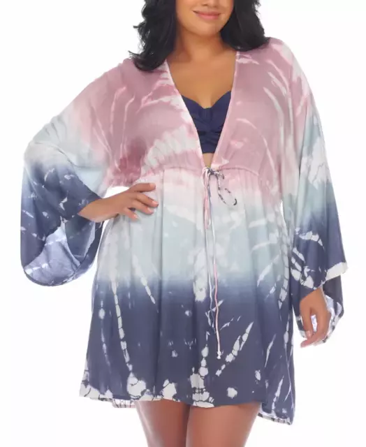 Raviya Plus Size Tie-Dye Caftan Swim Cover Up Size 0X # 10B 2002 Blm