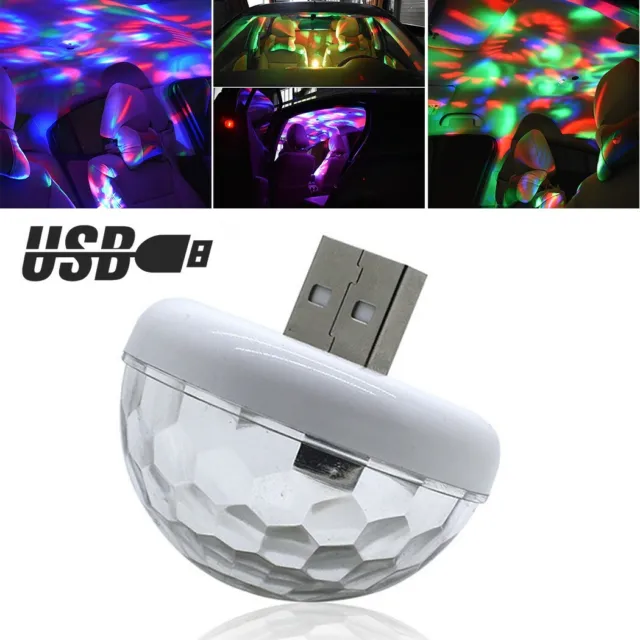 Mini USB Voiture Atmosphere Lampe Intérieur Toit Ambiant Star Feu LED 1PC
