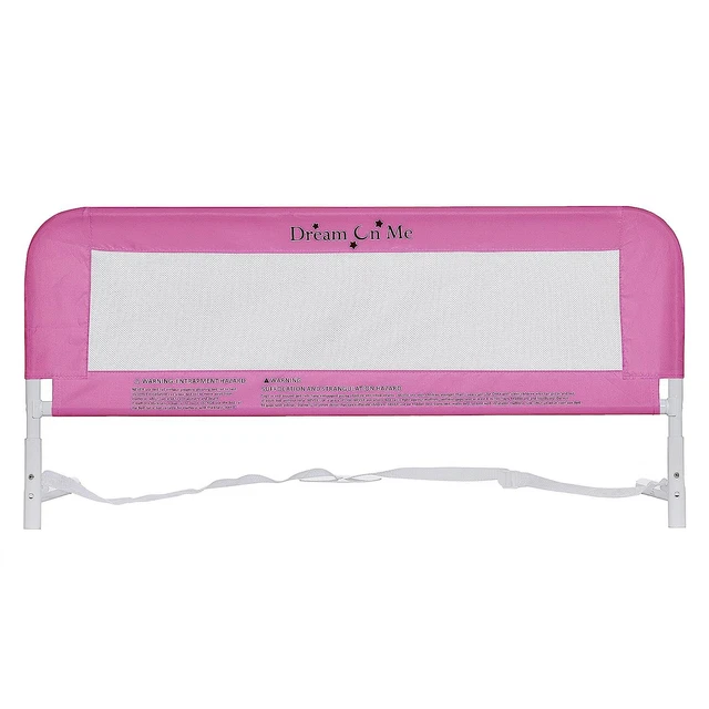 Dream On Me Hide Away Safety Bed Rail for Kids Baby Security Mesh Pink USA