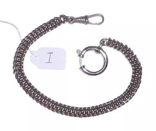 Vecchio Argento Catena per Orologio da Tasca Uhrkette Tascabile N. I
