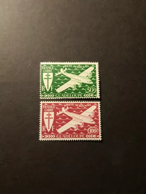 France Colonie Guadeloupe Poste Aérienne Pa N°4/5 Neuf ** Luxe Mnh 1945