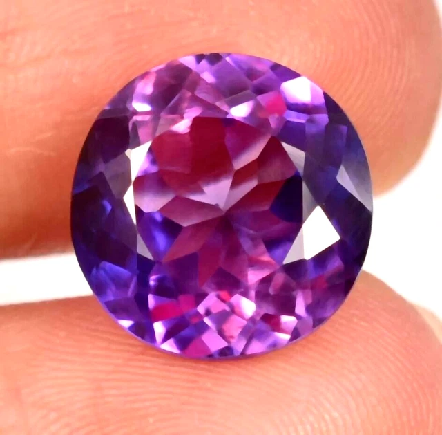 Flawless 8.80 CT Naturel Ceylan Bleuet Bleu Violet Saphir Rond Pierre Précieuse