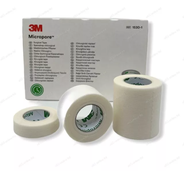 3M MICROPORE SURGICAL TAPE 1.25cm 2.5cm 5cm Medical Eyelash Tape Latex Free