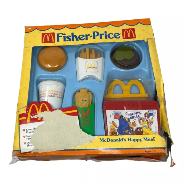 Rare Vintage Fisher Price Mcdonalds 1988 Happy Meal Set New In Damaged Box