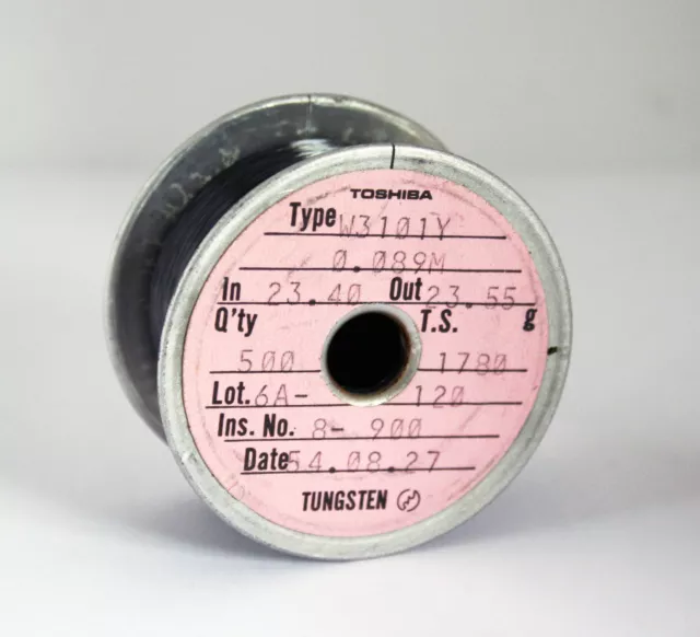 500 meter Spool Toshiba Tungsten Wire Made In 1954 Immaculate Collector Item