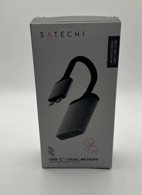 Satechi USB-C Male MultiPort Adapter to 2.5G Ethernet/HDMI For Laptop Space  Grey
