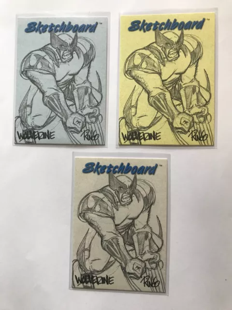 Marvel Creators Collection 98 SKETCHBOARD WOLVERINE 3 CARDS Fleer/SkyBox 1998