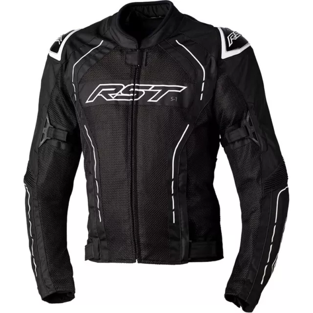NEW RST S-1 Vented Black/White Motorcycle Jacket