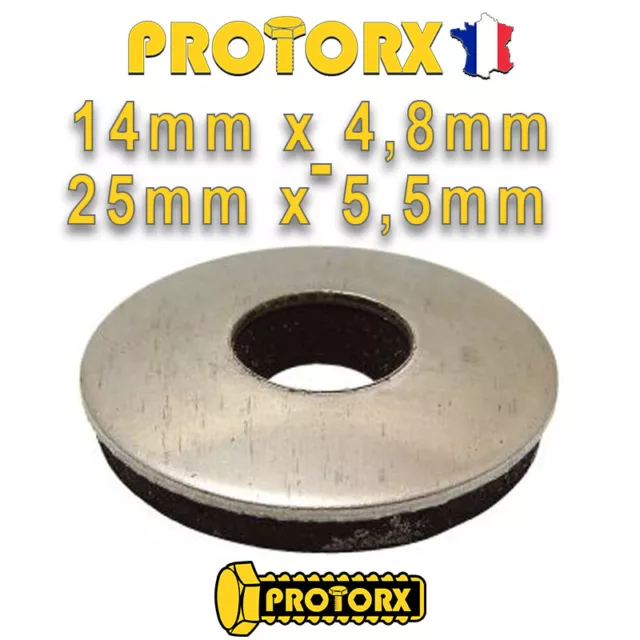 RONDELLE ÉTANCHÉITÉ 14 x 4,8mm à 25 x 5,5mm | 10 à 50pcs | INOX A2 - Joint EPDM