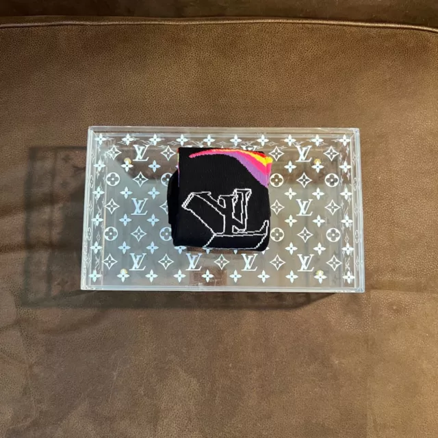 Louis Vuitton LV Archives 6 Socks Set Virgil Abloh Clear Plexiglass Box New