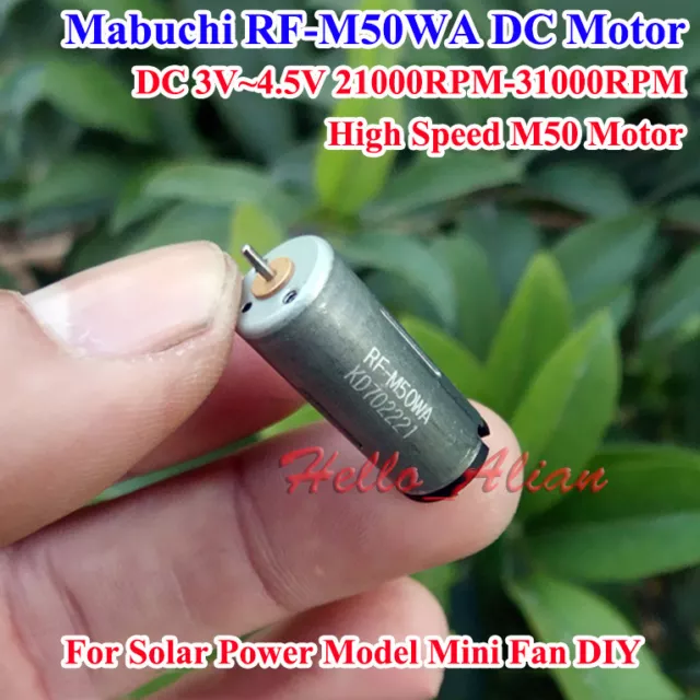 DC 3V~4.5V 31000RPM High Speed Mabuchi M50 Motor Micro Solar Power Motor for Fan