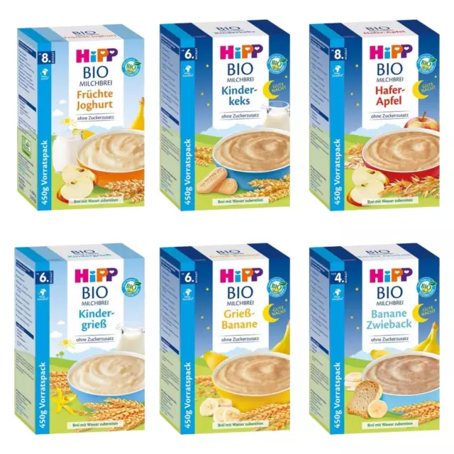 HiPP Organic Good-Night Milk Porridge - 450 g Boxes - Hipp Cereals
