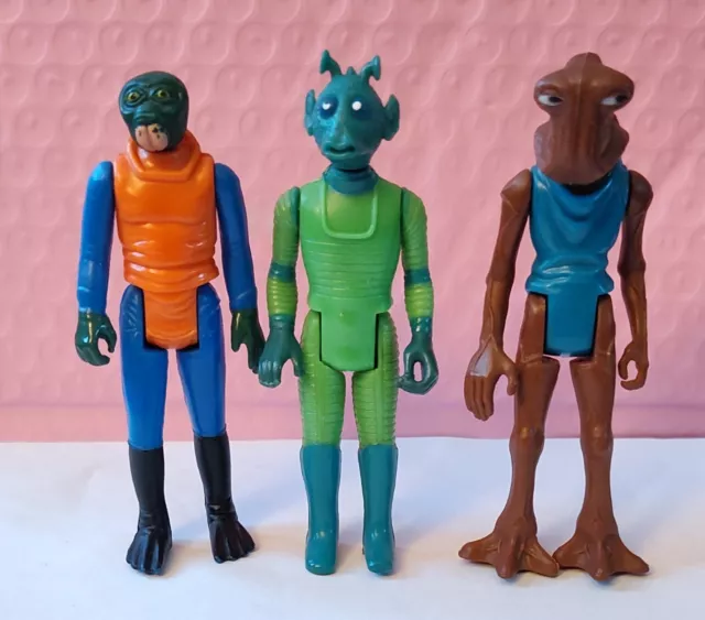 Vintage Star Wars Cantina Figure Lot, Greedo Walrusman Hammerhead, Used, No Guns