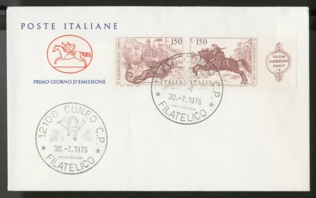 ITALIA 1976 - FDC CAVALLINO - 450º morte di Vittore Carpaccio in dittico