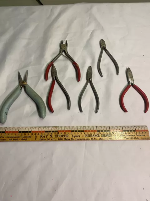 Vintage KRAEUTER Round Nose Jewelers Pliers - USA Lot Of 6 Clock Maker Tools