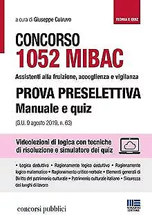 Concorso 1052 MIBAC assistenti alla fruizione, accoglienza... | Livre | état bon