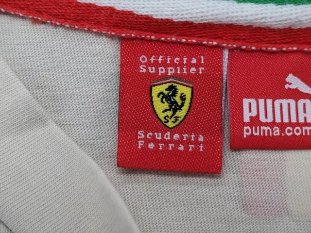 PUMA FERRARI LICENSED T-Shirt Mens Small Beige Official Scuderia Logo ...