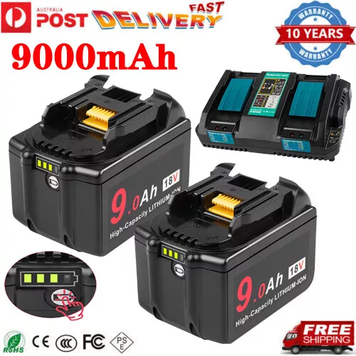 9.0AH For Makita 18V Battery BL1890 BL1860 BL1850 Cordless Tools / Charger