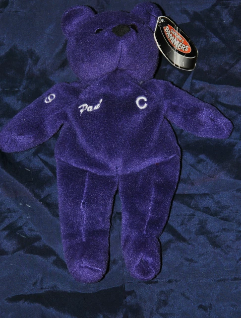 Peluche Doudou Ours SALVINOS BAMMERS Mauve Paul Kariya 23 Cm Etat NEUF