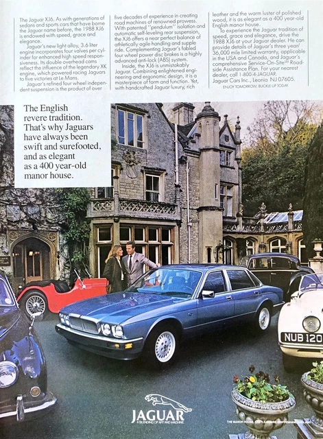 1988 JAGUAR XJ6 Tradition of Speed Grace & Elegance Vintage PRINT AD