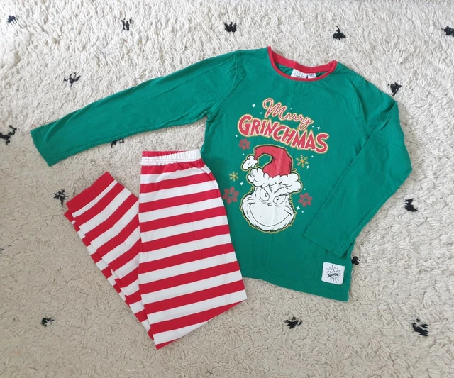 Pigiama di Natale Grinch verde e rosso bambini pjs | 8-9 anni